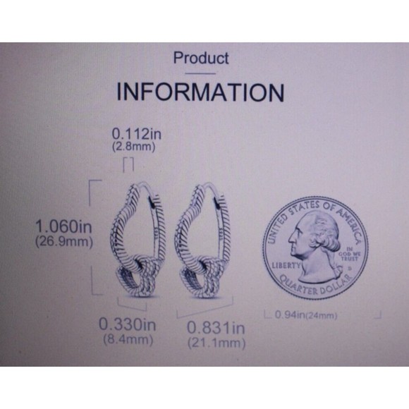 .925 Sterling Silver Plated Hypoallergenic Heart Dangle Drop Earrings NIB - Picture 3 of 5